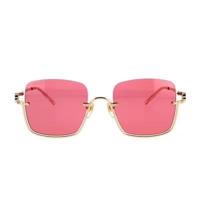 Gucci Sunglasses In 003 Gold Gold Red