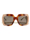 Gucci Woman Sunglass Gg1022s In 003 Havana Ivory Brown