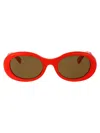 Gucci Womens Orange Gg1587s Oval-frame Acetate Sunglasses In 003 Orange Orange Brown