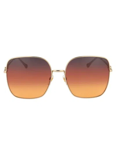 Gucci Gg0879s Sunglasses In 004 Gold Gold Brown