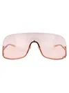 Gucci Oversized Sunglasses In 004 Gold Gold Pink