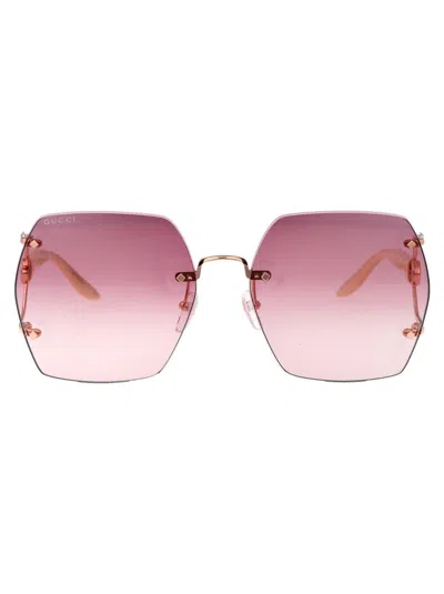 Gucci Sunglasses In 004 Gold Ivory Violet
