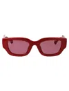 Gucci Woman Sunglass Gg1558sk In 005 Burgundy Crystal Red