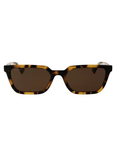 Gucci Eyewear Cat In 005 Yellow Yellow Brown