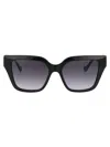 Gucci Interlocking G Logo Square-frame Sunglasses In 008 Black Black Grey
