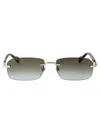 Gucci Silver-silver-brown Metal Sunglasses In Gray
