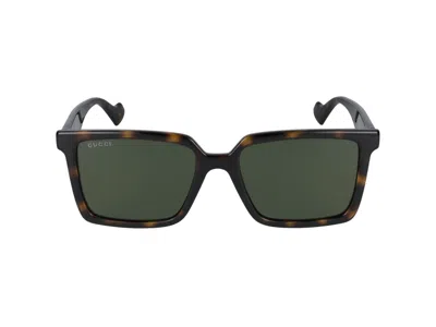 Gucci Havana Havana Green Acetate Sunglasses In Brown