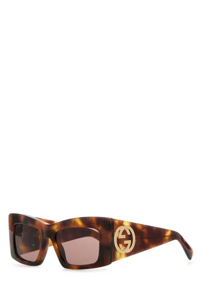 Gucci Light Brown Square Sunglasses