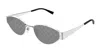 Gucci Gg1853s Linea Sign Gg1853s 002 Silver Smoke Sunglasses In Metallic