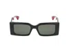 Gucci Rectangular Sunglasses In Glossy In Green