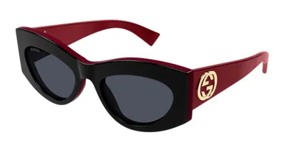 Gucci Grey Cat Eye Ladies Sunglasses Gg1843s 006 53 In Black