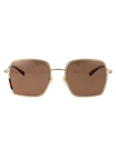Gucci Sunglasses In Beige-gold-brown