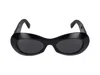 Gucci Interlocking G Oval-frame Sunglasses In Black
