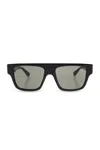 Gucci Acetate Frame Dark Lens Rectangular Sunglasses In Black