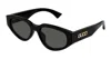 Gucci Eyewear Cat-eye Frame Sunglasses In Black