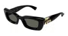 Gucci Grey Cat Eye Ladies Sunglasses Gg1827s 001 49 In Black