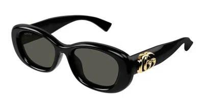 Gucci Black-black-grey Acetate Sunglasses