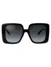 Gucci Grey Square Ladies Sunglasses Gg1314s 001 55 In Black