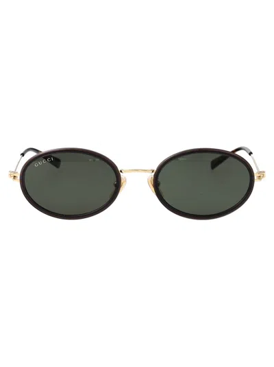 Gucci Gg1980s Linea Emblem Sunglasses In Gold