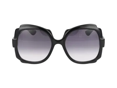 Gucci Gg1431s 001 Butterfly Sunglasses In Black Black Grey