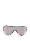 Gucci Sunglasses Curved Frame Tinted Lenses Nose Pads In Gray