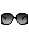 Gucci Womens Black Gc002056 Gg1326s Rectangle-frame Acetate Sunglasses In Black Black Grey