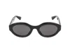 Gucci Interlocking G Oval Sunglasses In Black Black Grey