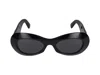 Gucci Interlocking G Oval-frame Sunglasses In Black