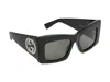Gucci Oversized Square Frame Sunglasses With Iconic Logo In Black Black Grey