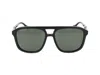 Gucci Web-detailed Navigator-frame Sunglasses In Black Black Grey