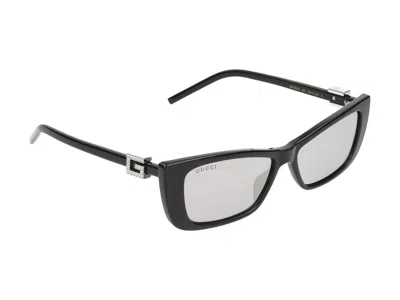 Gucci Sunglasses In Black Black Silver