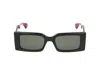 Gucci Rectangular Sunglasses In Glossy In Green