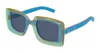 Gucci Oversized Rectangle Plastic Sunglasses In Blue