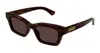 Gucci Havana-havana-brown Recycled Acetate Sunglasses In Brown