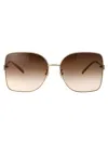Gucci Gold Acetate Sunglasses In Brown