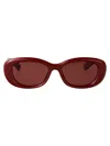 Gucci Womens Red Gg1829sk Oval-frame Acetate Sunglasses In Red
