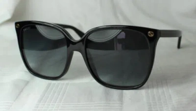Pre-owned Gucci Sunglasses Gg 0022 001 Black In Gray