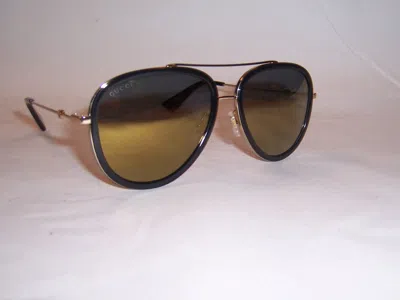 Pre-owned Gucci Sunglasses Gg 0062s 001 Black Gold/gold Mirror Authentic 0062