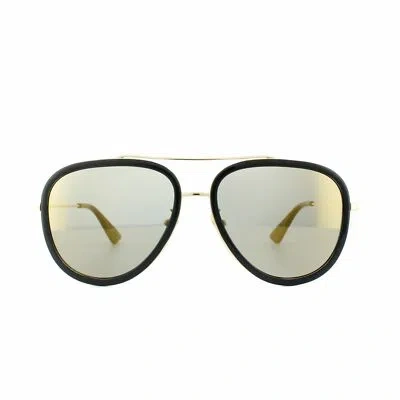 Pre-owned Gucci Sunglasses Gg0062s 001 Black Gold Gold
