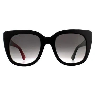 Pre-owned Gucci Sunglasses Gg0163sn 003 Black With Red And Green Brown Gradient In Gray
