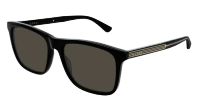 Pre-owned Gucci Sunglasses Gg0381sn 007 Black Grey Man In Gray