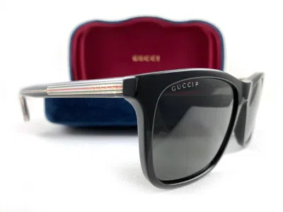 Pre-owned Gucci Sunglasses Gg0381sn Black Gray Polarized 007 Authentic