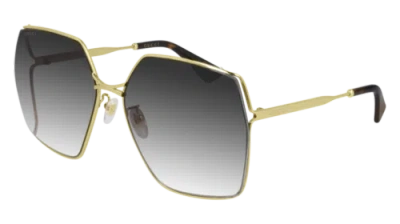 Pre-owned Gucci Sunglasses Gg0817s 001 Gray Gold Woman