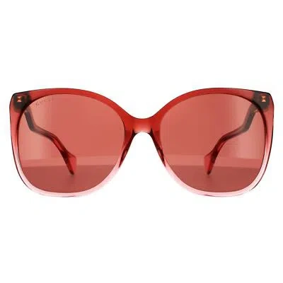 Pre-owned Gucci Sunglasses Gg1010s 004 Burgundy Red