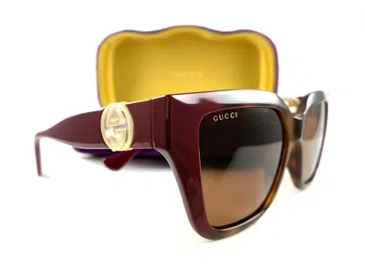 Pre-owned Gucci Sunglasses Gg1023s Havana Burgundy Brown 009 Authentic