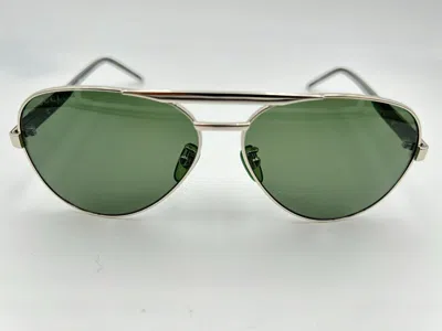 Pre-owned Gucci Sunglasses Gg1163s 002 Silver Grey Green 60-13-145 Aviator