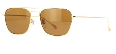Pre-owned Gucci Sunglasses Gg1183s 006 56 Gold Frame Brown Lens Man Sunglasses