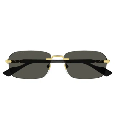 Gucci Sunglasses Gg1221 S 001 Gold/grey Men In Red