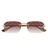 Gucci Rectangle-frame "brown" Sunglasses In Brown
