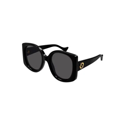 Gucci Sunglasses  Gg1257s 001 Black Black Grey 53/22/145 In Brown